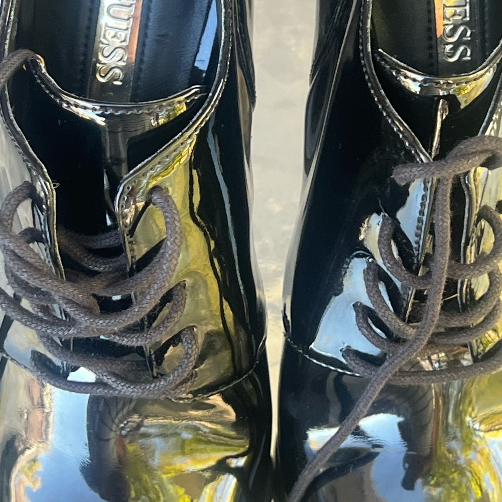 Guess Black Patent Leather Ankle Boots - Picture 8 of 8